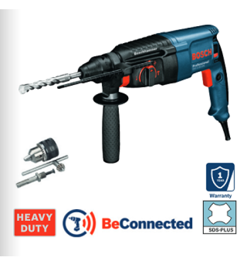 Bosch Rotary Hammer: 1-2 Kg GBH 2-26 DRE + Drill Chuck